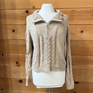 Rhythm Womens Sweater Cabelled Vintage Zip Knit